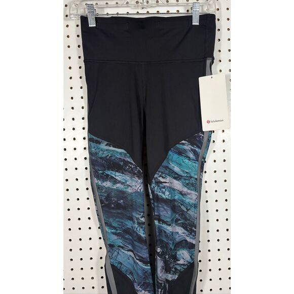 Lululemon Run to Reset Tight 25" Leggings Black Frozen Island Gym Workout Size 6 - Picture 3 of 9
